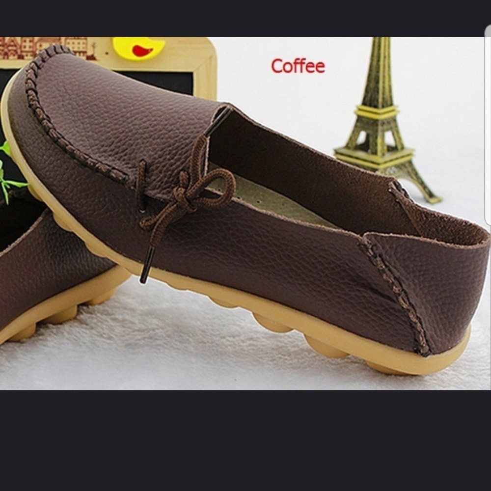 Leather upper slip on boat shoes